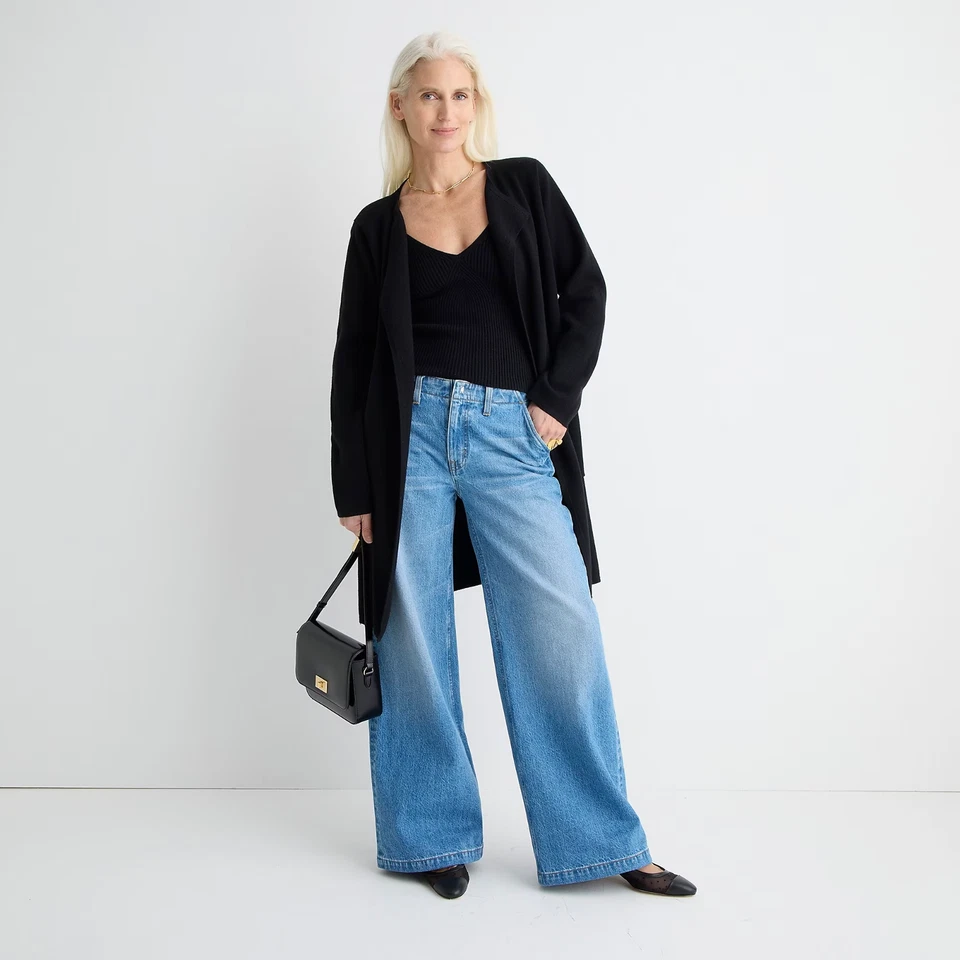 J Crew Juliette Collarless Sweater Blazer Burgundy 2x