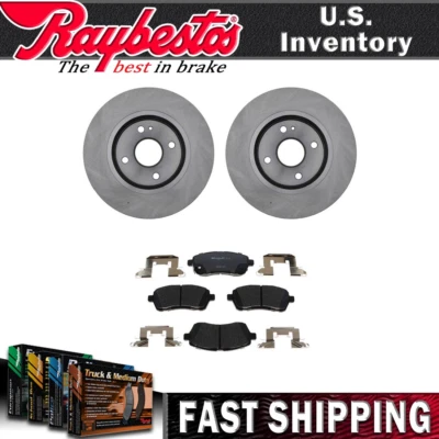 前套件制动转子陶瓷刹车片和硬件适用于 2011 - 2014 年马自达 2 — 第 1/4 张图片