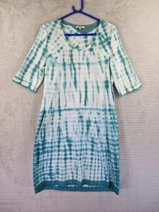 Sandwich_ Green Tie Dye 55% Linen Dress 3/4 Sleeve Pockets Size UK 12 EU 40 - Picture 1 of 18