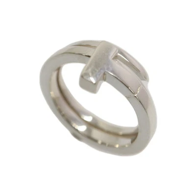 Tiffany & Co. AG925 Серебряный T-квадрат надежном кольцо США 4 ЕС 47 4,5 мм - 10,8 мм ширина - Изображение 1 из 4