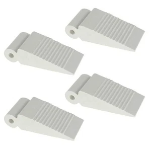 Adoored White Rubber Small Wedge Door Stop - 4 Pack - Picture 1 of 2
