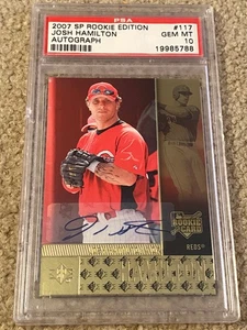 2007 SP ROOKIE EDITION AUTO CINCINNATI REDS JOSH HAMILTON RC PSA 10 GEM MINT - Picture 1 of 1