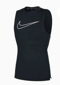 Nike Pro Big Logo Tight Fit Breathable XXL Vest Black DD1989-010 Dri-Fit - Picture 1 of 12