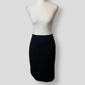 Vintage Briggs Size 10 Black Velvet Feel Pencil Skirt High Waist Knee Length - Picture 1 of 5