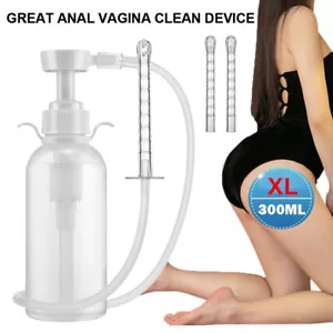 Botella enema ducha acción bomba 300 ml con boquilla kit de herramientas de limpieza anal vaginal - Imagen 1 de 18