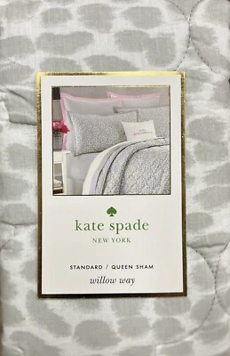 Kate Spade Willow Street стеганая леопардовая серая стандартная наволочка - Изображение 1 из 2