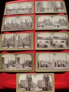 NINE Stereo Views 1906 SAN FRANCISCO CALIFORNIA EARTHQUAKE Remains + Ruins - Picture 1 of 10