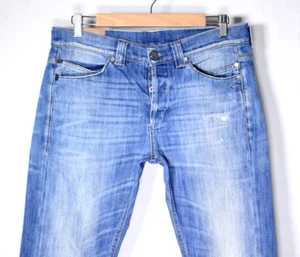 DONDUP mens Vintage Light Blue DISTRESSED JEANS Hi-Sam | W32 L30 | Made in Italy - Picture 1 of 12