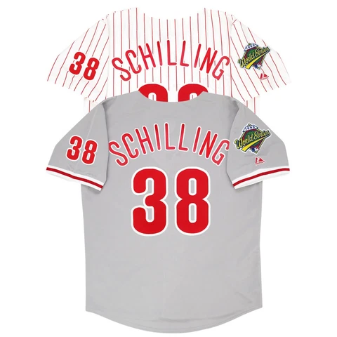 Curt Schilling 1993 Philadelphia Phillies World Series Home & Road Men's Jersey Cover