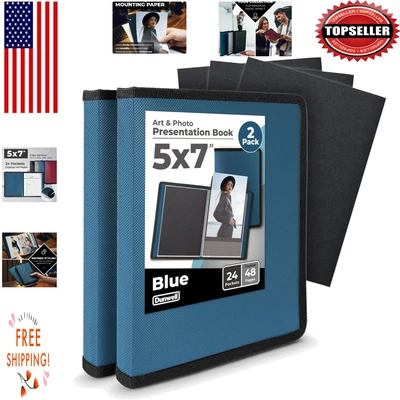 Paquete de 2 álbumes de fotos premium de 5x7 con cubierta elegante - perfecto para obras de arte Foto 1 de 4