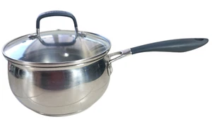 Belgique 3qt. Stainless Steel Saucepan w/ Vented Lid Silicone Grip Measure Guide - Picture 1 of 6