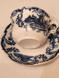 GRIMWADE BROS TAZA DE TÉ Y PLATILLO PATRÓN DELPH MOLINOS DE VIENTO c.1886-1900 GRIMWADES - Imagen 1 de 3