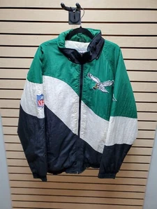 Philadelphia Eagles 90s Apex One Color Block jacket XL Kelly Green NFL Vintage - Picture 1 of 12
