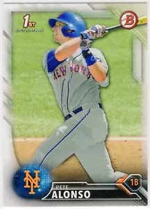 2016 1. Bowman Entwurf Basispapier BD92 Pete Alonso Mets - Bild 1 von 2