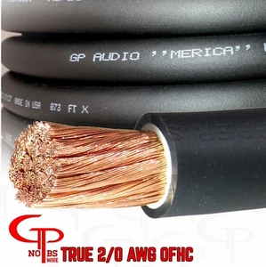 50 Fuß True AWG 2/0 Stärke OFC Batterie Stromkabel schwarz Massekabel GP Auto Audio - Bild 1 von 2