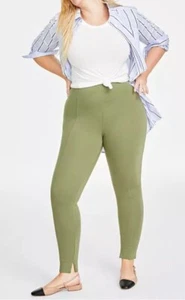 Olive Green High - Rise Skinny Leggings Woman's Sz XXL - Short Pull On Pants NWT - Picture 1 of 10