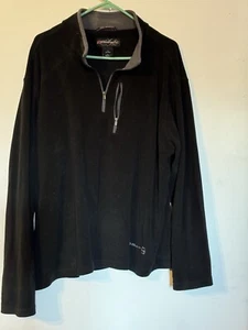Free country 1/4 Zip Black/grey Fleece Pullover - Picture 1 of 3