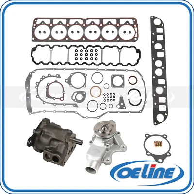 Juego de juntas de culata para 99-01 Jeep Cherokee SE 4,0 L L6 GASOLINA OHV bomba de aceite bomba de agua Foto 1 de 4