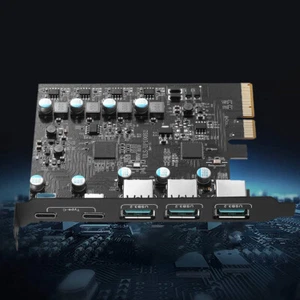 PCI-E 1 To USB 3.0 Hub Splitter Controller Support Use for WindowsXP/7/8/8.1/10 - Imagen 1 de 11