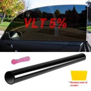 Roll Blackout Window Tint Film 5% VLT 20" x 10FT Car Heat &UV Block Glass AUC - Picture 1 of 11