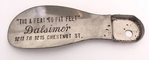 Novelty Shoe Horn Advertising Dalsimer Chestnut St Philadelphia 1940s Vintage - Picture 1 of 7