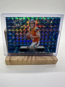 2024 Panini Mosaic Bo Nix NFL Debut Reactive Blue RC Rookie #271 - Picture 1 of 6