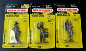 Lotto di 3 miniature pressofuse vintage vera vita uomini di storia soldati di Napoleone - Foto 1 di 5