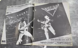 Album Triumph originale doppia pagina pubblicitario 1985 rivista music trade Rik Emmett - Foto 1 di 1