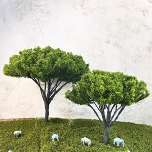 2PC Model Spring Trees DIY Miniatures HO/OO Scale Landscape Plants Railway Scene - Picture 1 of 6