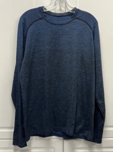 Lululemon Get Outside Sweaty Time to Get Dirty Blue Black LS Shirt - Large - Picture 1 of 8