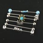 6Pcs Industrial Barbell Earrings Cartilage Body Piercing Jewelry for Party