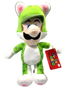 Luigi Neko Cat Plush Soft Toy Super Mario Brothers 37cm Bensons LIKE NEW - Picture 1 of 8
