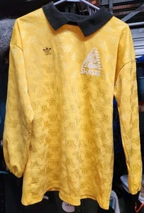 Vintage Adidas Goalkeeper Blank Football Shirt Jersey Soccer Yellow Medium J* - Picture 1 of 9