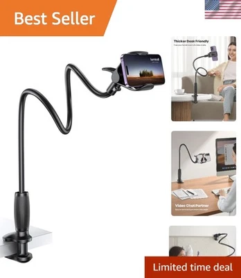 Sturdy Gooseneck Phone Holder - 33.4in Flexible Stand for 4-7 inch Devices - Image 1 of 4