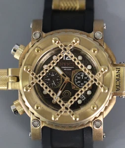 INVICTA Pro Diver Herren 54mm Edelstahl Antik Gold Schwarz Zifferblatt VK64 Quarz - Bild 1 von 5