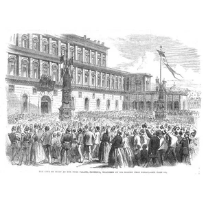 FLORENZ Der König von Italien im Palazzo Pitti - antiker Druck 1866 - Bild 1 von 1