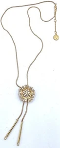 Vince Camuto Starburst Crystal Slide Necklace 14" Goldtone Box Chain HTF Rare Vt - Picture 1 of 17