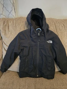 Boys The North Face Dry Vent Jacket Size 5 Black With Attached Hood - Picture 1 of 5