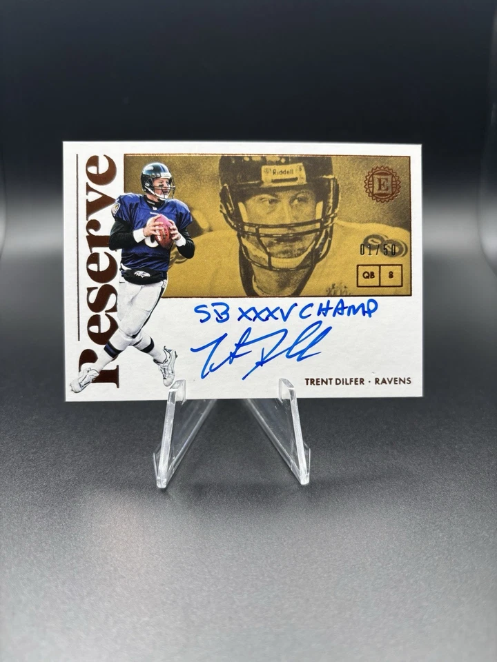 Panini Encased Reserve 2018 #RS-TD 01/50 eBay 1/1 autógrafo automático SB Champ Ravens Foto 1 de 2