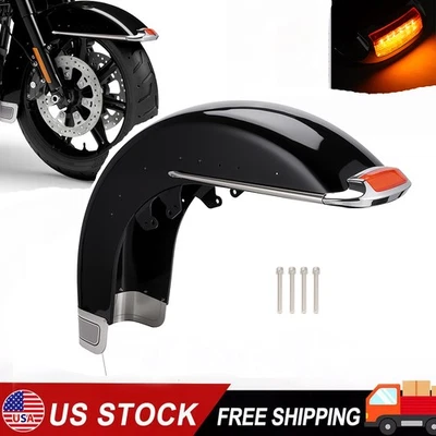 Steel Front Fender Assembly For Harley Electra Glide Ultra Limited Tri Glide 14+ - Image 1 of 4