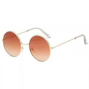 Sonne-schützend Runde Sonnenbrille Für Frauen Mann - Picture 1 of 17