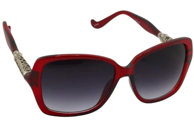 GAFAS DE SOL - Elegante marco rojo mariposa de gran tamaño con detalle de templo de filigrana Foto 1 de 4