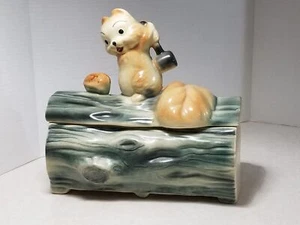 McCoy Cookie Jar Squirrel On A Log Chopping A Nut Beautiful shelf G1 - Picture 1 of 10