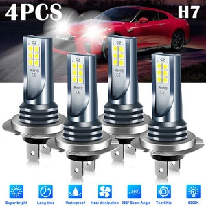 4x H7 LED Headlight Bulb Kit High Low Beam 220W 60000LM Super Bright 6000K White - Picture 1 of 49