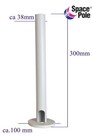 SPACEPOLE BASIS 300 mm Standrohr mit Tischbefestigung  38mm Weiss / gebraucht