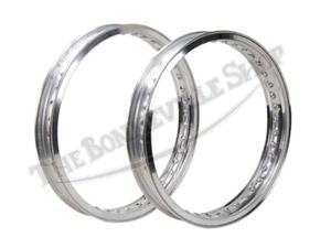 Norton Atlas Commando 750 Shouldered Alloy Rim Set WM2-19 40 Spoke Drum Brake... - Picture 1 of 4