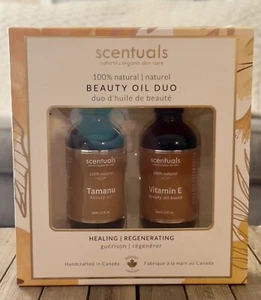 Scentuals 100% Natural BEAUTY OIL DUO Vitamin E 2oz & Tamanu 2 Oz ~ New in Box - Picture 1 of 2