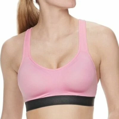 adidas NWT Size Large Women's Stronger For It Cross Back Sports Bra Pink EI8329 - Image 1 of 4