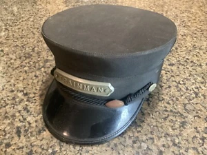 Vintage NEW JERSEY CENTRAL Trainman Railroad Cap Hat with Badge - Picture 1 of 12
