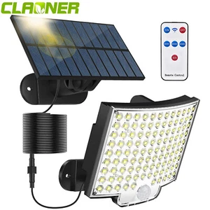 LED Solar Flood Light Motion Sensor Security Wall Yard Garden Outdoor Lamp IP65 - Picture 1 of 12
